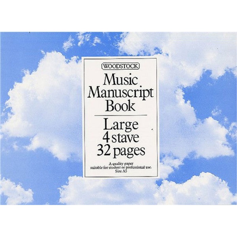 A5 4 Stave 32 page Manuscript Book