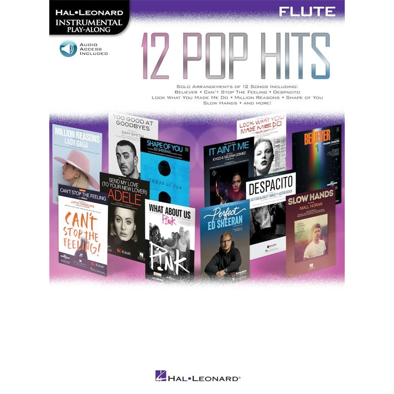 12 POP HITS FLUTE SOLO